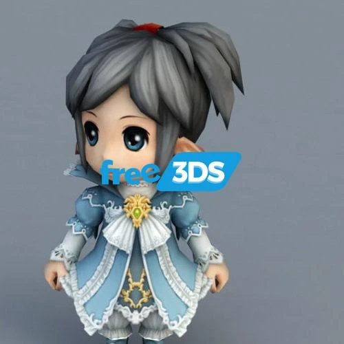 Anime Character Elf Children 3D Model Free Download