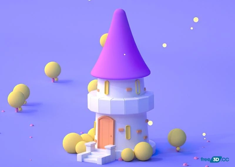 Cartoon Lighthouse 3D Model Free Download