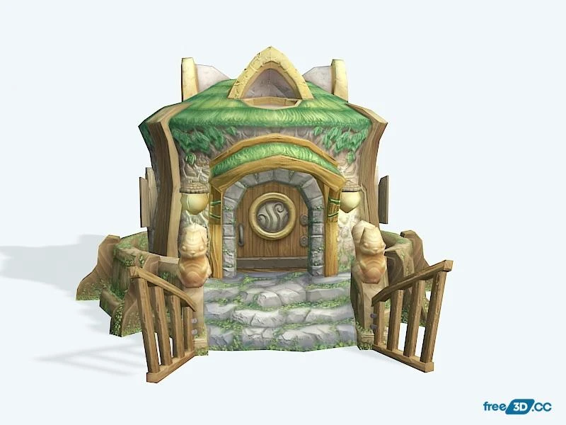 Cartoon Squirrel House 3D Model Free Download