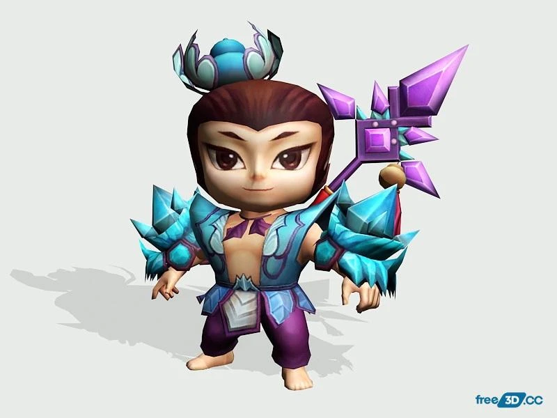Chinese Anime Mage Boy 3D Model Free Download