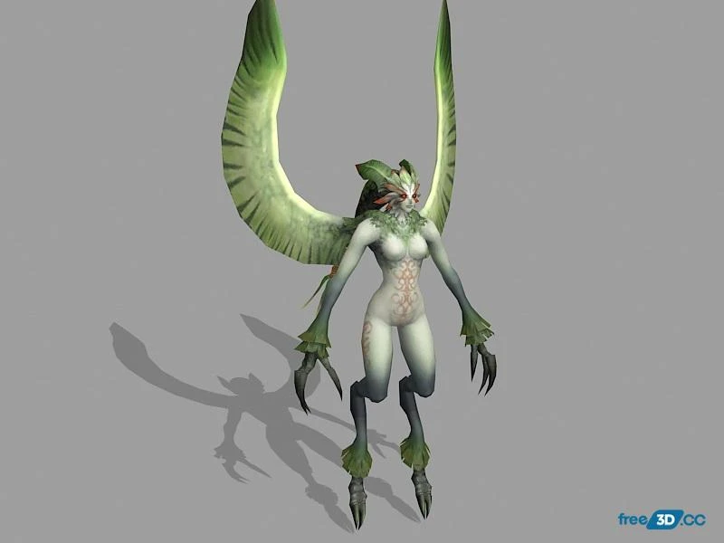 Green Harpy 3D Model Free Download