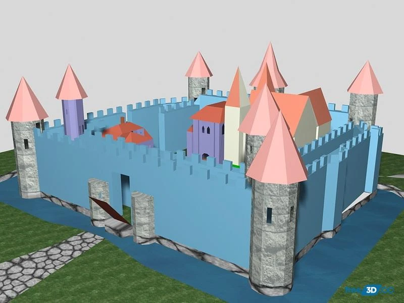 King Castle Cartoon 3D Model Free Download