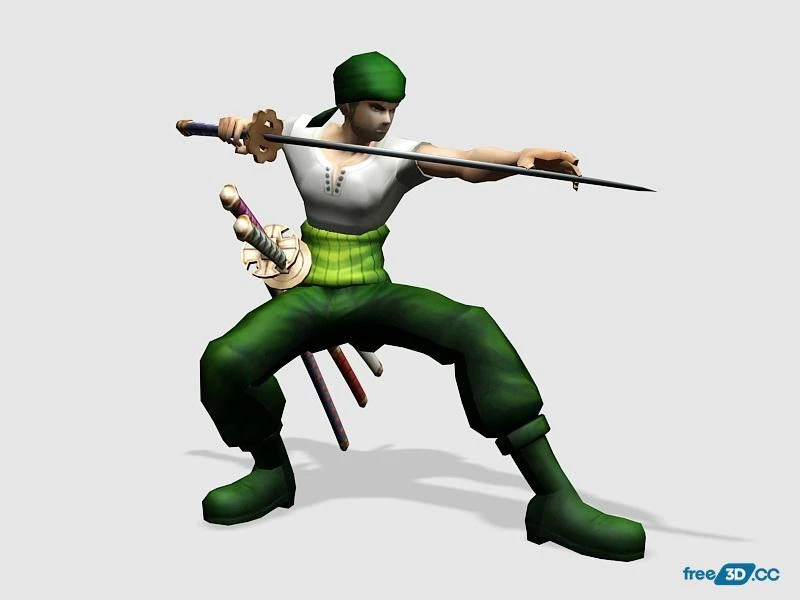 One Piece Character Roronoa Zoro 3D Model Free Download