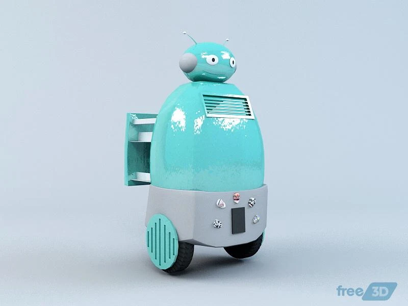 Retro Robot 3D Model Free Download