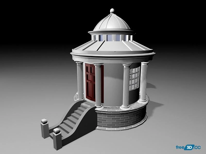 Roman Style Gazebo Architecture 3D Model Free Download