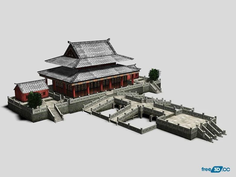Ancient China Palace Architecture 3D Model Free Download