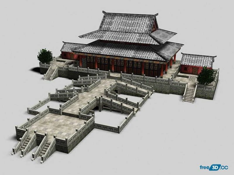 Ancient China Palace Architecture 3D Model Free Download