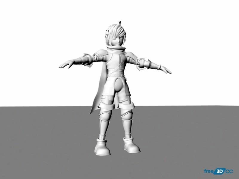 Anime Fighter Boy 3D Model Free Download