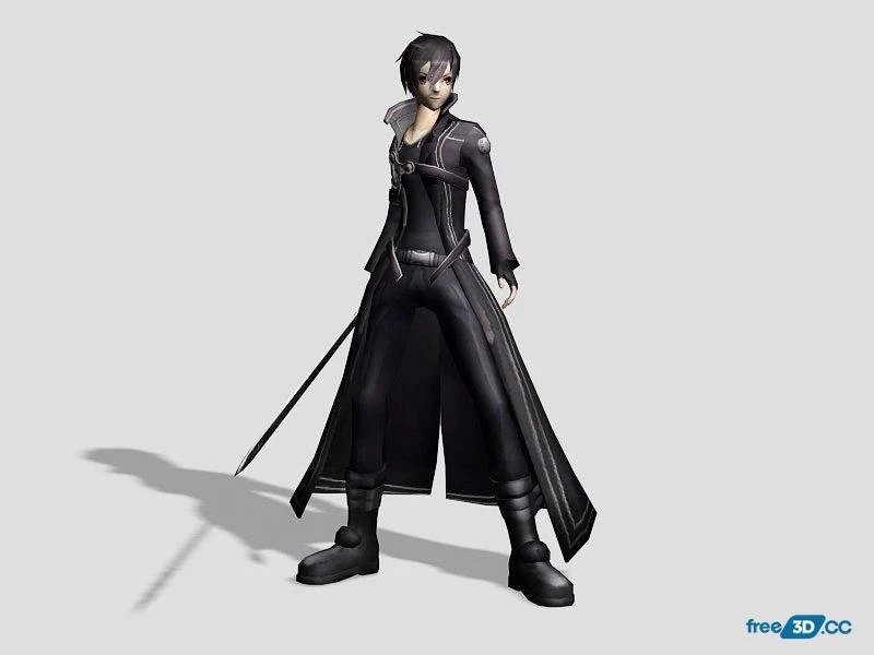Anime Kirito 3D Model Free Download