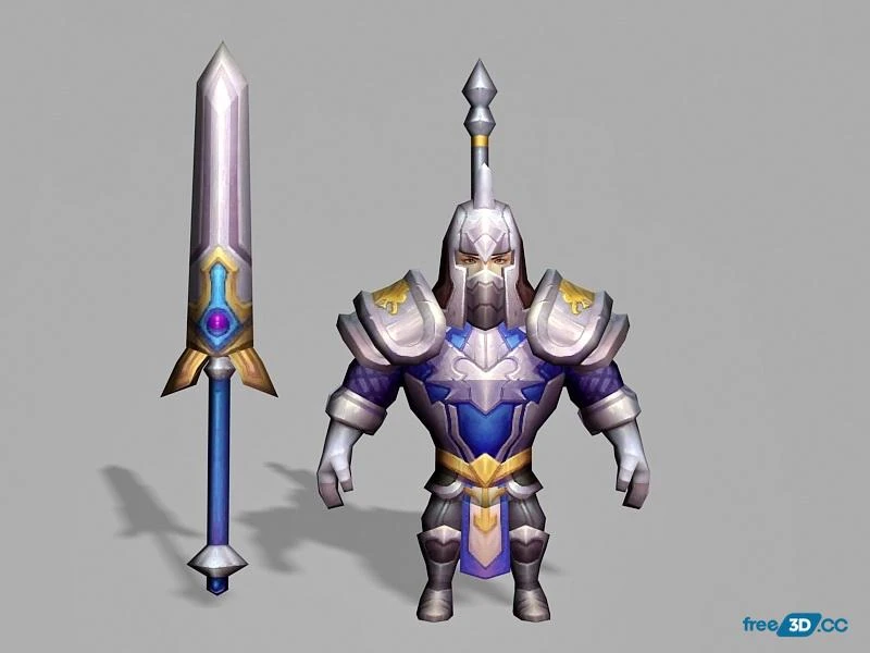 Anime Male Knight 3D Model Free Download
