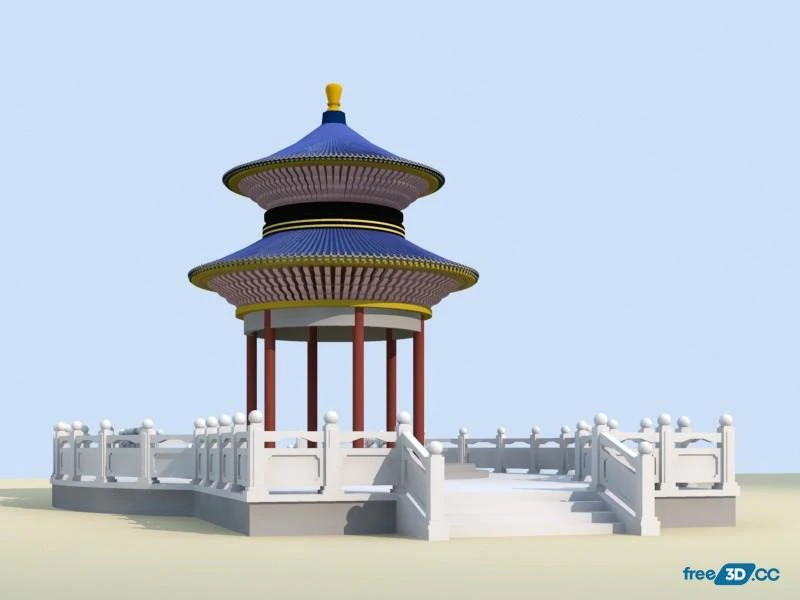 Chinese Garden Pavilion 3D Model Free Download
