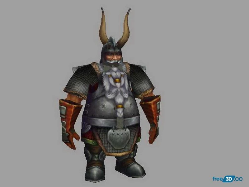 Dwarf Warrior Concept Art 3D Model Free Download