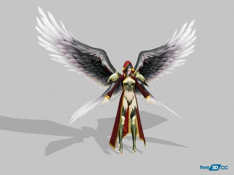 Female Blood Angel Warrior 3D Model Free Download