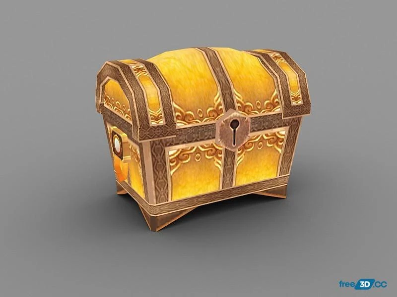 Treasure Chest Box 3D Model Free Download
