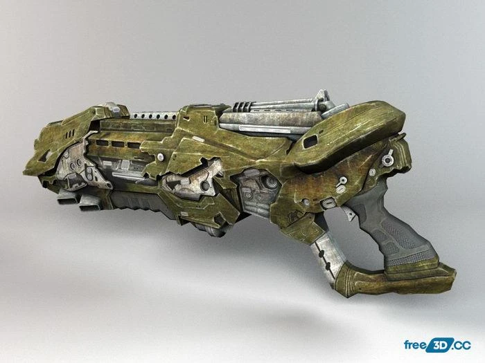Alien Blaster Gun 3D Model Free Download