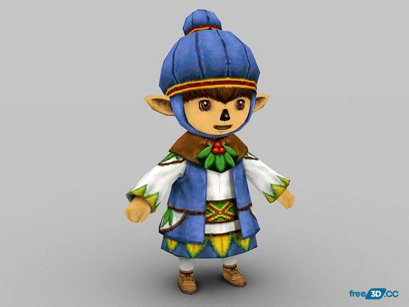 Elf Anime Boy 3D Model Free Download