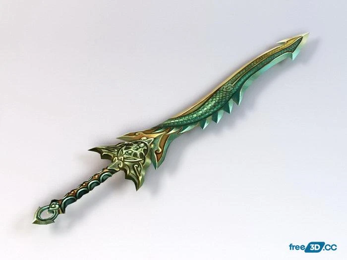 Green Dragon Sword 3D Model