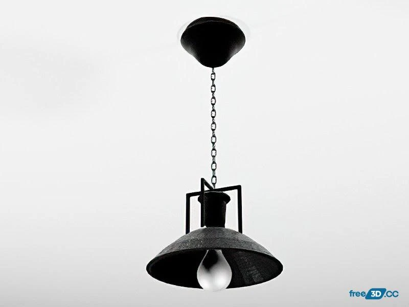 Industrial Pendant Lighting Fixture 3D Model Industrial Pendant Lighting Fixture 3D Model