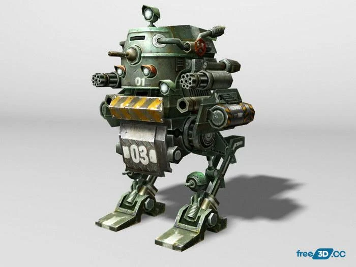 Military Future War Robot 3D Model Free Download