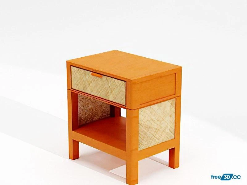 Vintage Bedside Table 3D Model Free Download