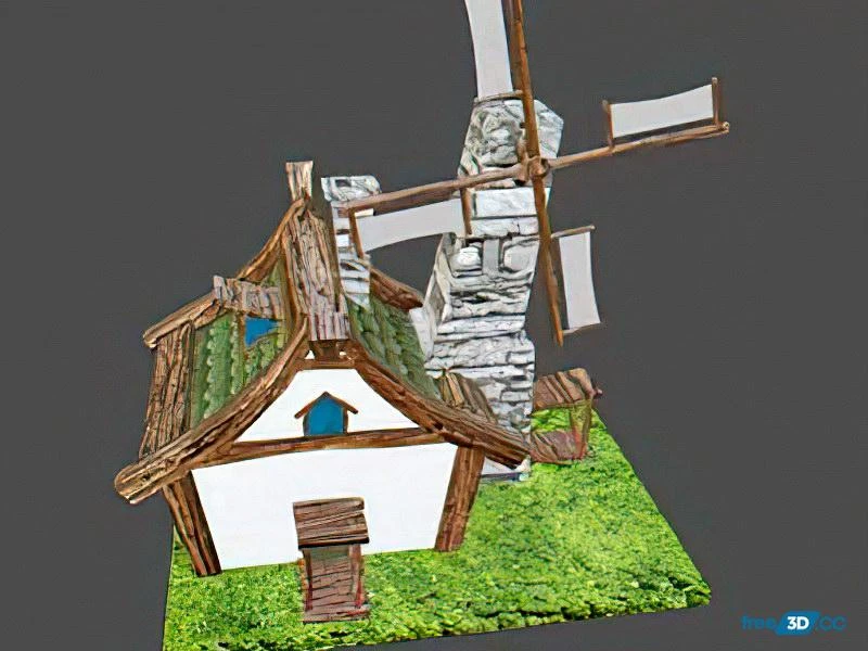 Windmill House 3D Model Free Download Windmill House 3D Model Free Download