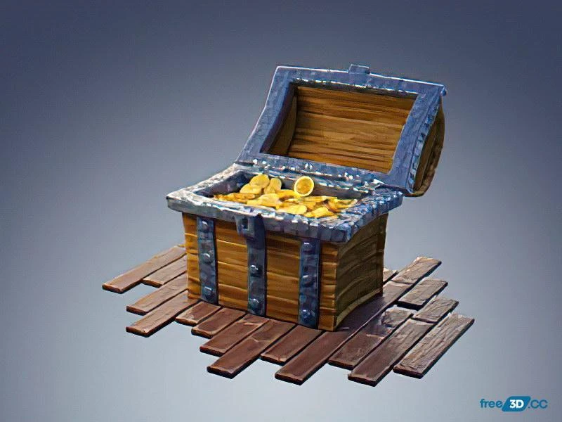 Coin Treasure Chest 3D Model Free Download Coin Treasure Chest 3D Model Free Download