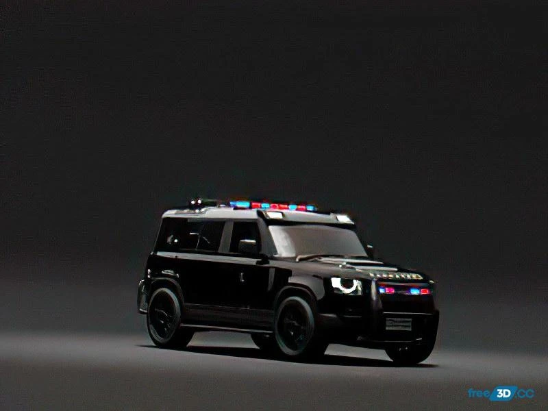 Land Rover Defender Police 3D Model Download