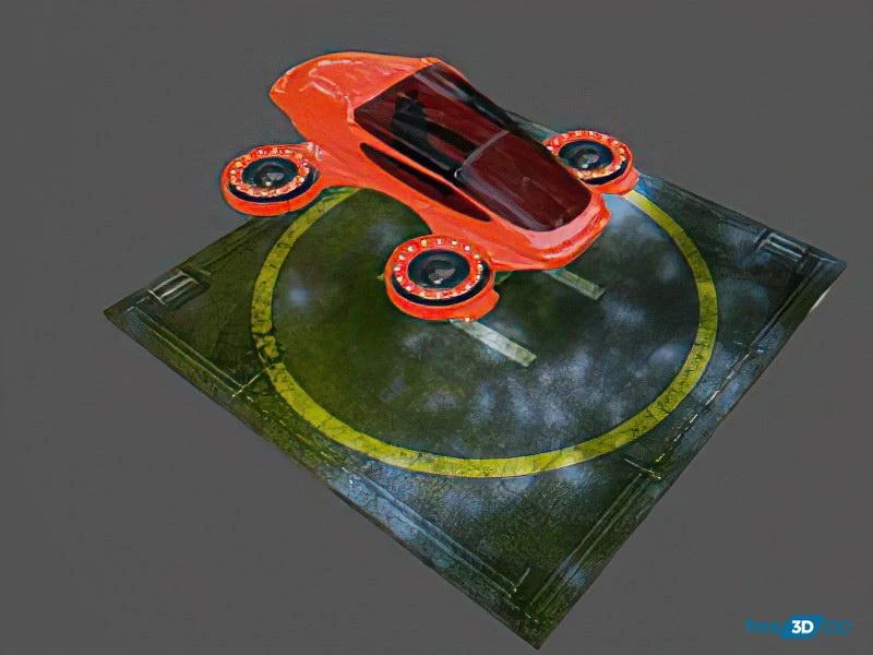 Sci Fi Hover Vehicle 3D Model Free Download