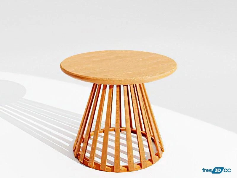 Solid Oak Round Table 3D Model Download Solid Oak Round Table 3D Model Download