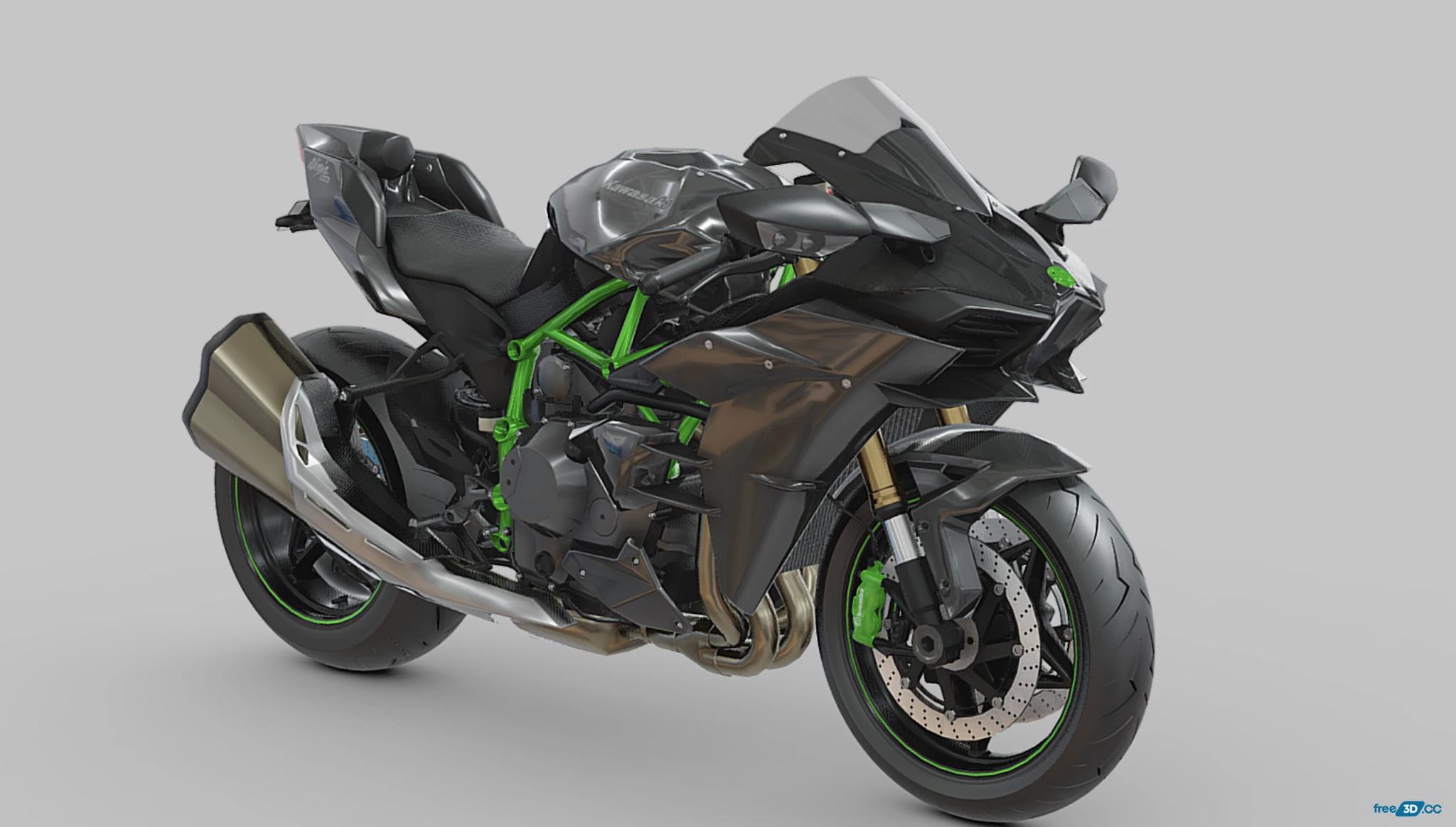 Kawasaki Ninja Motorcycle 3D Model Free Download
