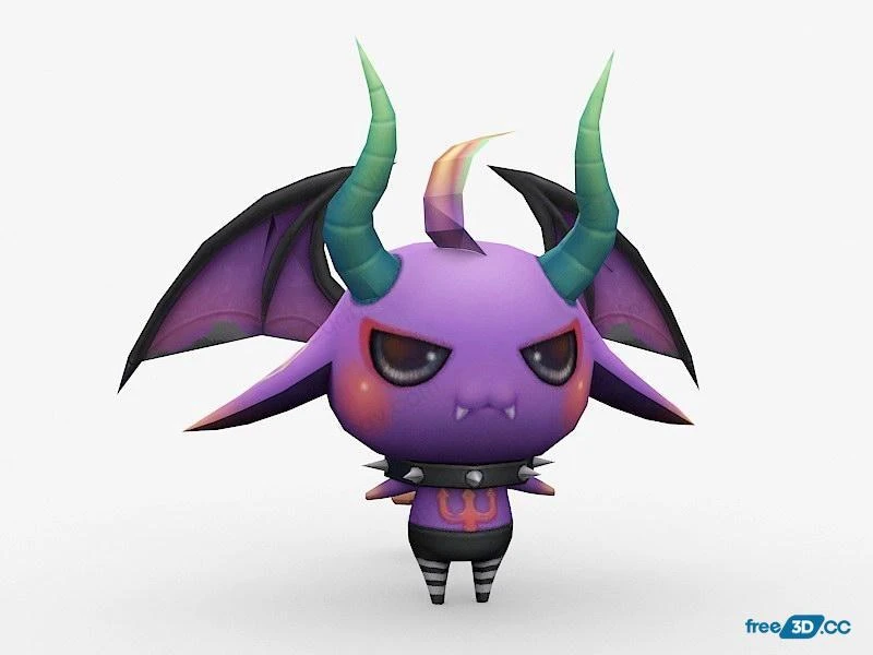 Little Devil Low Poly 3D Model Free Download